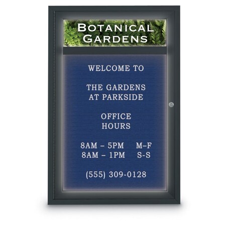 United Visual Products Indoor Enclosed Combo Board, 42"x32", Gold Frame/Black & Medium Grey UVCB4232G-BLACK-MEDGRY